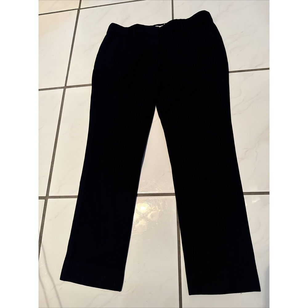 Tory Burch Skinny Wool Knit Pants Women Size 8 Navy Blue 90001299
